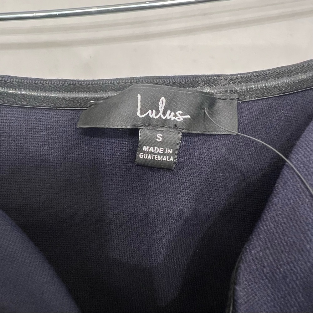 Lulus How Much I Care Midnight Blue Off-the-Shoulder Midi Dress NWT Size Small - Picture 5 of 6